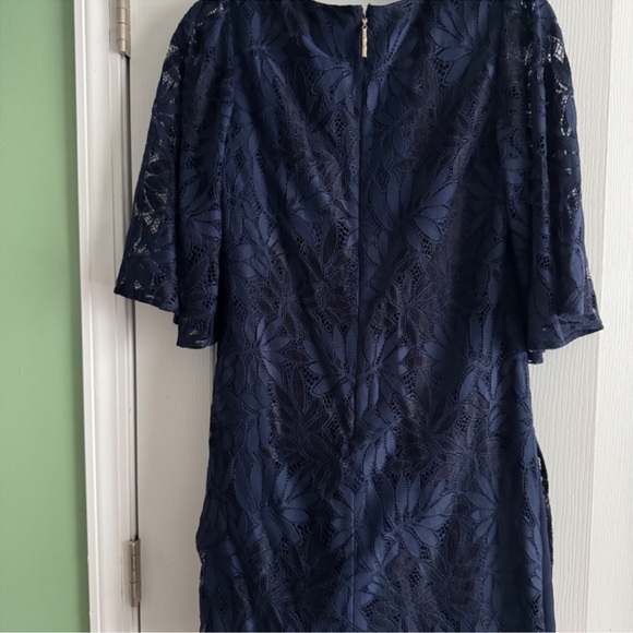 Lilly Pulitzer Jackelin Romper True Navy Fern Gallery Lace Size 6  $238 retail - Picture 2 of 4